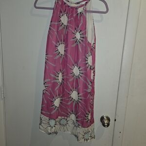 Diane Von Furstenberg Pink and White Silk Dress 8